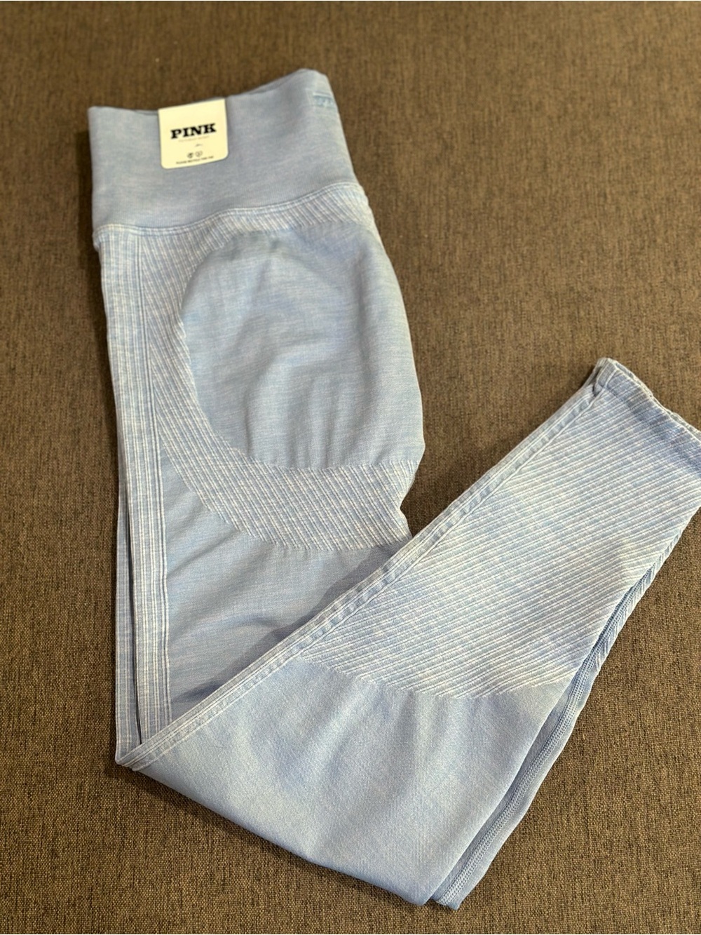 PINK Victoria's Secret Light Blue Seamless High-Waist Denim Ribbed Leggings